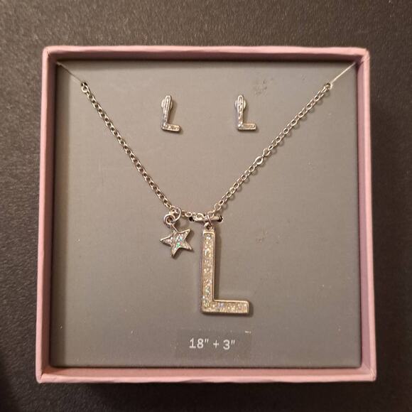 Girls Initial "L" 3 Piece Jewelry Set - Picture 1 of 6